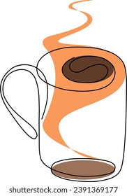 Coffee abstract design vector on white background.