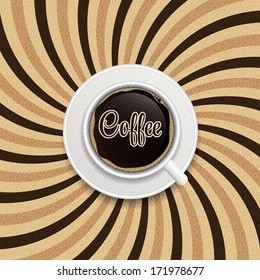 Coffee abstract hypnotic background. vector illustration