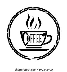 Coffee abstract icon logo vector.