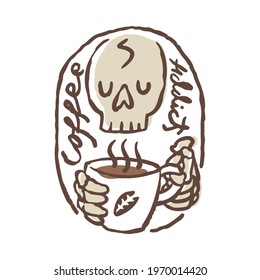 Coffee addict graphic illustration vector art t-shirt design