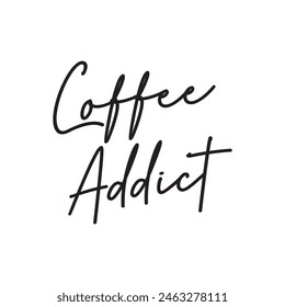 texto adicto al café sobre fondo blanco.