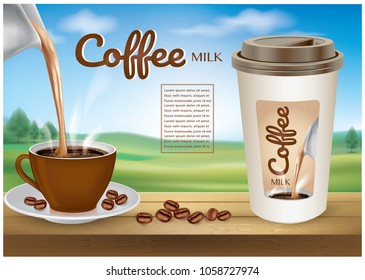 coffee ads.illustration vector