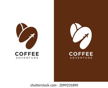concepto de diseño del logotipo de la aventura de café