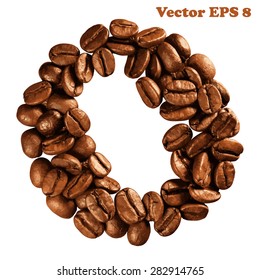 Coffee alphabet letter, vector illustration EPS 8. 