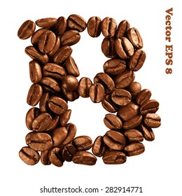 Coffee alphabet letter, vector illustration EPS 8. 