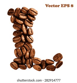Letra del alfabeto café, ilustración vectorial EPS 8. 