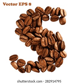 Letra del alfabeto café, ilustración vectorial EPS 8. 