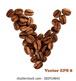 Letra del alfabeto café, ilustración vectorial EPS 8. 