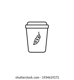 Coffee With Alternative Soya Milk, Coffee Cup Simple Thin Line Icon Vector Illustration