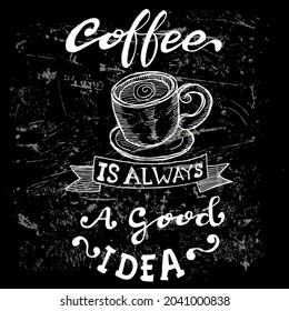 El café es siempre, una buena idea, un doodle de citas
