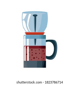 aparato de café, diseño de ilustración vectorial de café elaborado con goteo