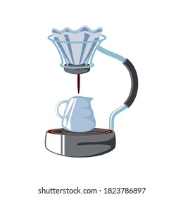 aparato de café, diseño de ilustración vectorial de café elaborado con goteo