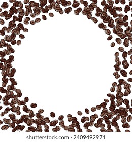 Coffee arabica beans frame. Background for your text.