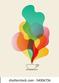 Coffee Aroma Dreams - Cup Of Coffee Vector Eps10