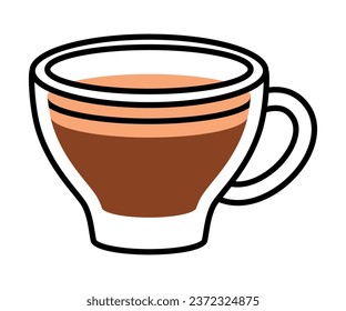 Aromatisches Kaffeetrinken in einer Vektorgrafik des Pokals