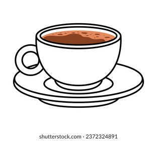 Coffee Aromatic Drink Poured in Cup Vector Illustration