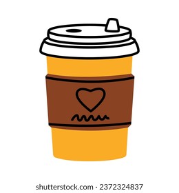 Coffee Aromatic Drink Poured in Paper Cup Vector Illustration