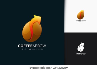 Coffee arrow logo design with gradient