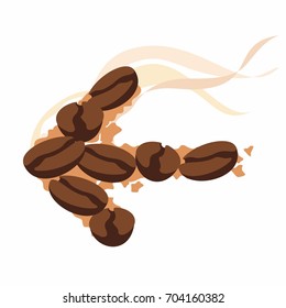 Coffee arrow. Vector illustration
