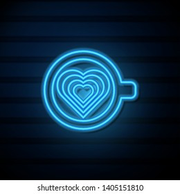 # Coffee art. Cup of coffee latte art with heard print