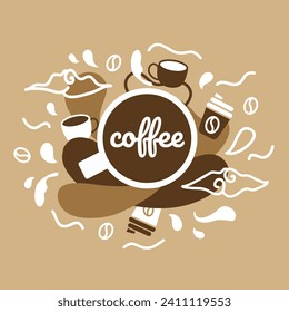 Vector de ilustración de arte café - Arte simple