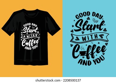 coffee art typography t-shirt design