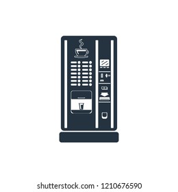 Coffee automat isolated icon on white background, 400 coffee set, logo and sign