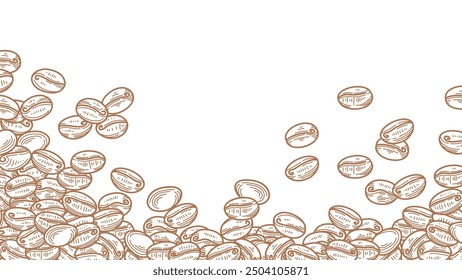 coffee background. Coffee beans frame background. Coffee beans wallpaper. Coffee Beans Illustration for packaging.	