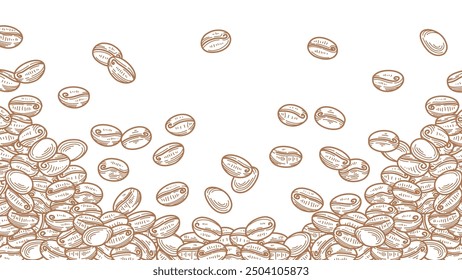 coffee background. Coffee beans frame background. Coffee beans wallpaper. Coffee Beans Illustration for packaging.	