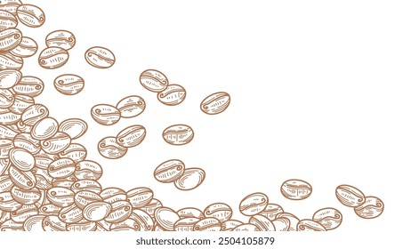 coffee background. Coffee beans frame background. Coffee beans wallpaper. Coffee Beans Illustration for packaging.	