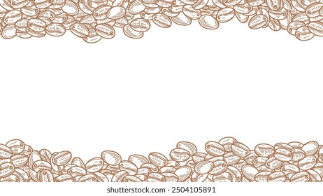 coffee background. Coffee beans frame background. Coffee beans wallpaper. Coffee Beans Illustration for packaging.	