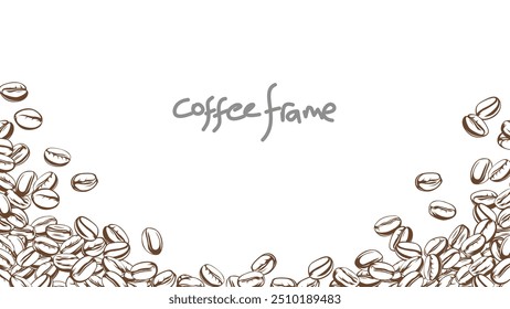 coffee background. Coffee beans frame background. Coffee beans wallpaper. Coffee Beans Illustration for packaging.