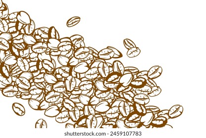 coffee background. Coffee beans in frames, border. Coffee beans background. Coffee Beans Illustration for packaging.