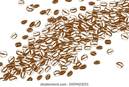 coffee background. Coffee beans in frames, border. Coffee beans background. Coffee Beans Illustration for packaging.
