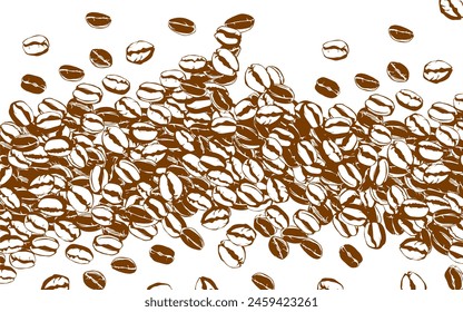 coffee background. Coffee beans in frames, border. Coffee beans background. Coffee Beans Illustration for packaging.