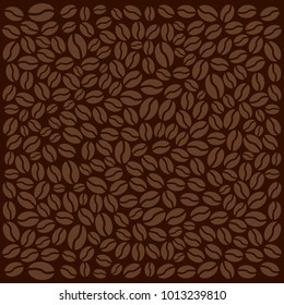 Coffee background with beans. Mocha mousse colors bg. Trendy colour 2025 year. Vector illustration