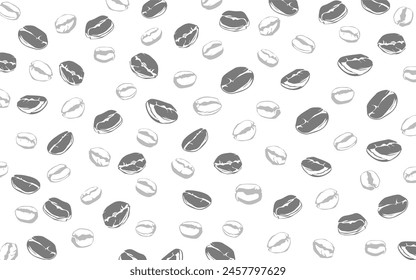 coffee background. Coffee beans pattern background. Coffee beans isolated on a white background. Coffee Beans Illustration for packaging.