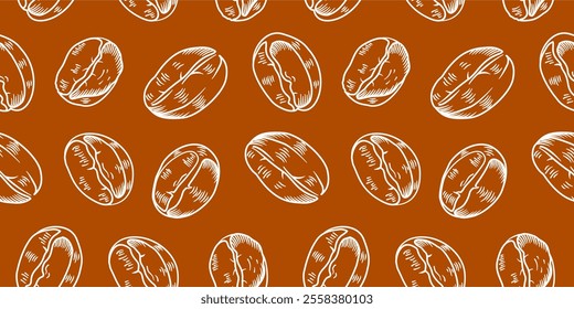 coffee background. Coffee beans pattern background. Coffee beans wallpaper. Coffee Beans Illustration for packaging.