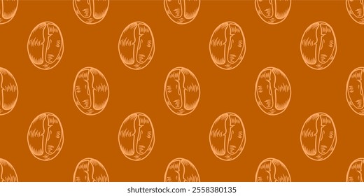 coffee background. Coffee beans pattern background. Coffee beans wallpaper. Coffee Beans Illustration for packaging.