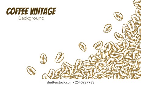 Kaffee-Hintergrund. Kaffeebohnen Hintergrund. Kaffeebohnen Tapete. Kaffeebohnen Illustration für Verpackung.