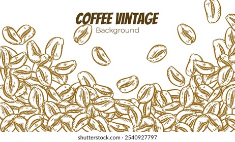 Kaffee-Hintergrund. Kaffeebohnen Hintergrund. Kaffeebohnen Tapete. Kaffeebohnen Illustration für Verpackung.