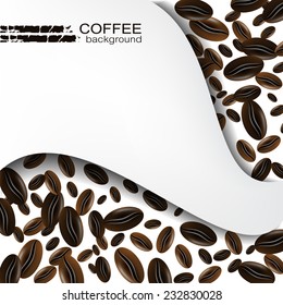 Coffee background with coffee beans/vector illustration