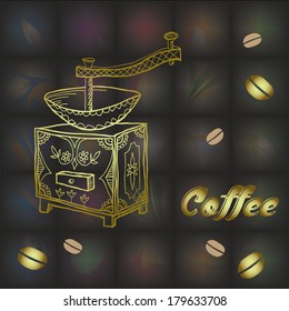 coffee, background, black and gold