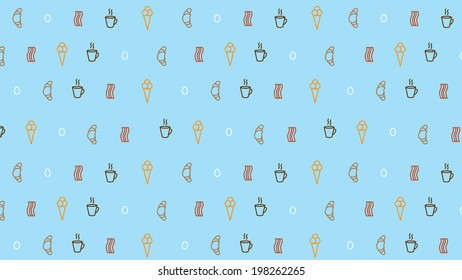 coffee background with breakfast motives