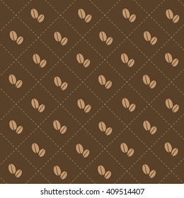 Coffee background in brown and beige colors. Vector art.