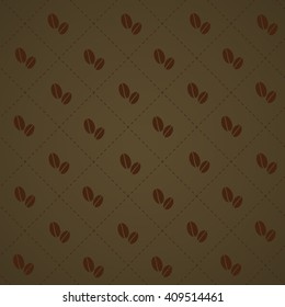 Coffee background in brown and beige colors. Vector art.