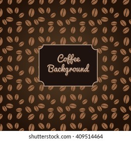 Coffee background in brown and beige colors. Vector art.
