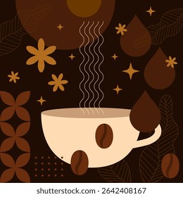 Coffee background. Cappuccino, americano, espresso, mocha, latte. Various coffee drinks