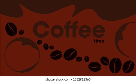 Coffee background design. Typographic solution with the effect of depressed letters.