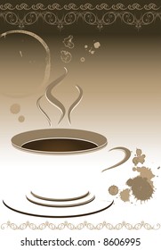 Coffee background for design. Vector illustration